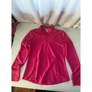 Tommy Bahama Golf & Tennis Pink Textured Quarter Zip Pullover Womens M
